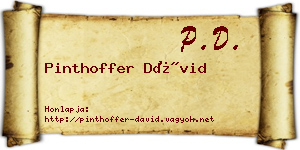 Pinthoffer Dávid névjegykártya